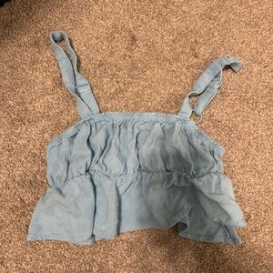 La Hearts Sky Blue Smocked Top